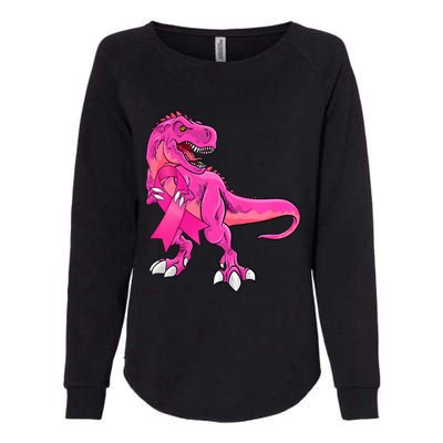 Kids Pink Ribbon Dinosaur Breast Cancer Awareness Boy Womens California Wash Sweatshirt