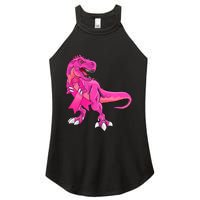 Kids Pink Ribbon Dinosaur Breast Cancer Awareness Boy Women's Perfect Tri Rocker Tank