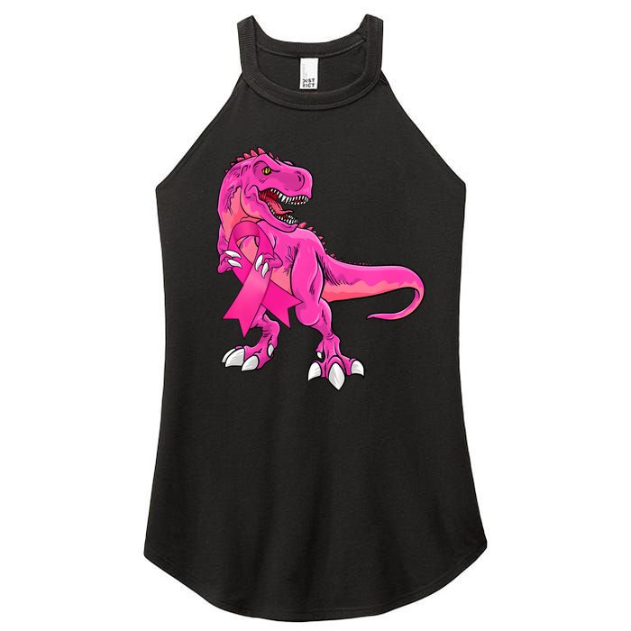 Kids Pink Ribbon Dinosaur Breast Cancer Awareness Boy Women's Perfect Tri Rocker Tank