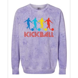 Kickball Player Retro Pop Art Kickball Graphic Colorblast Crewneck Sweatshirt