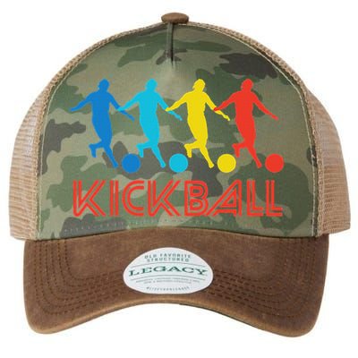 Kickball Player Retro Pop Art Kickball Graphic Legacy Tie Dye Trucker Hat
