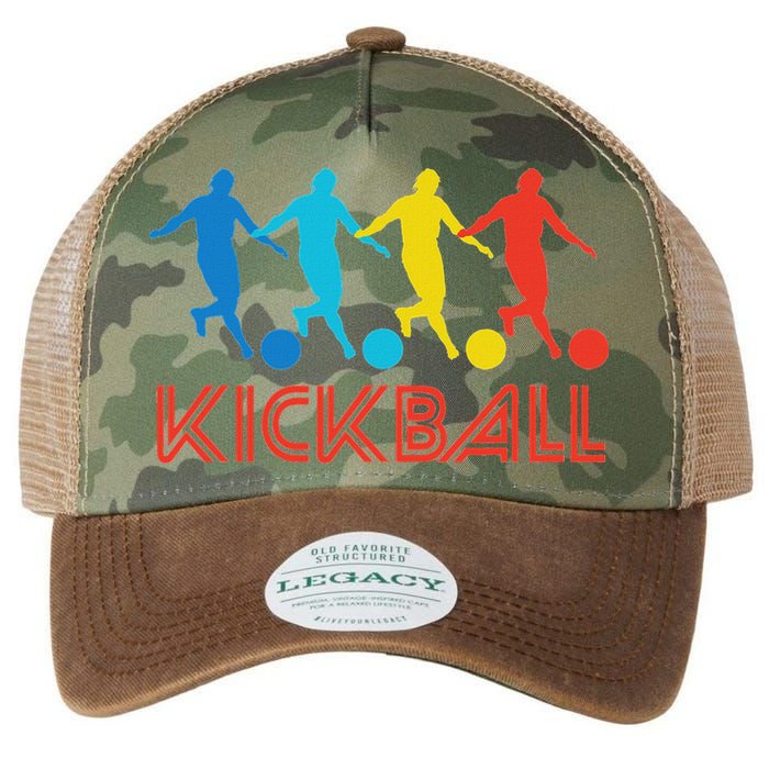 Kickball Player Retro Pop Art Kickball Graphic Legacy Tie Dye Trucker Hat