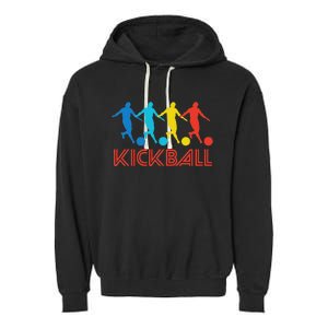 Kickball Player Retro Pop Art Kickball Graphic Garment-Dyed Fleece Hoodie