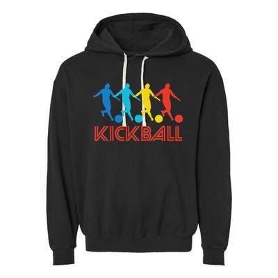 Kickball Player Retro Pop Art Kickball Graphic Garment-Dyed Fleece Hoodie