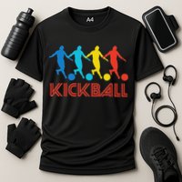 Kickball Player Retro Pop Art Kickball Graphic Performance Shirt