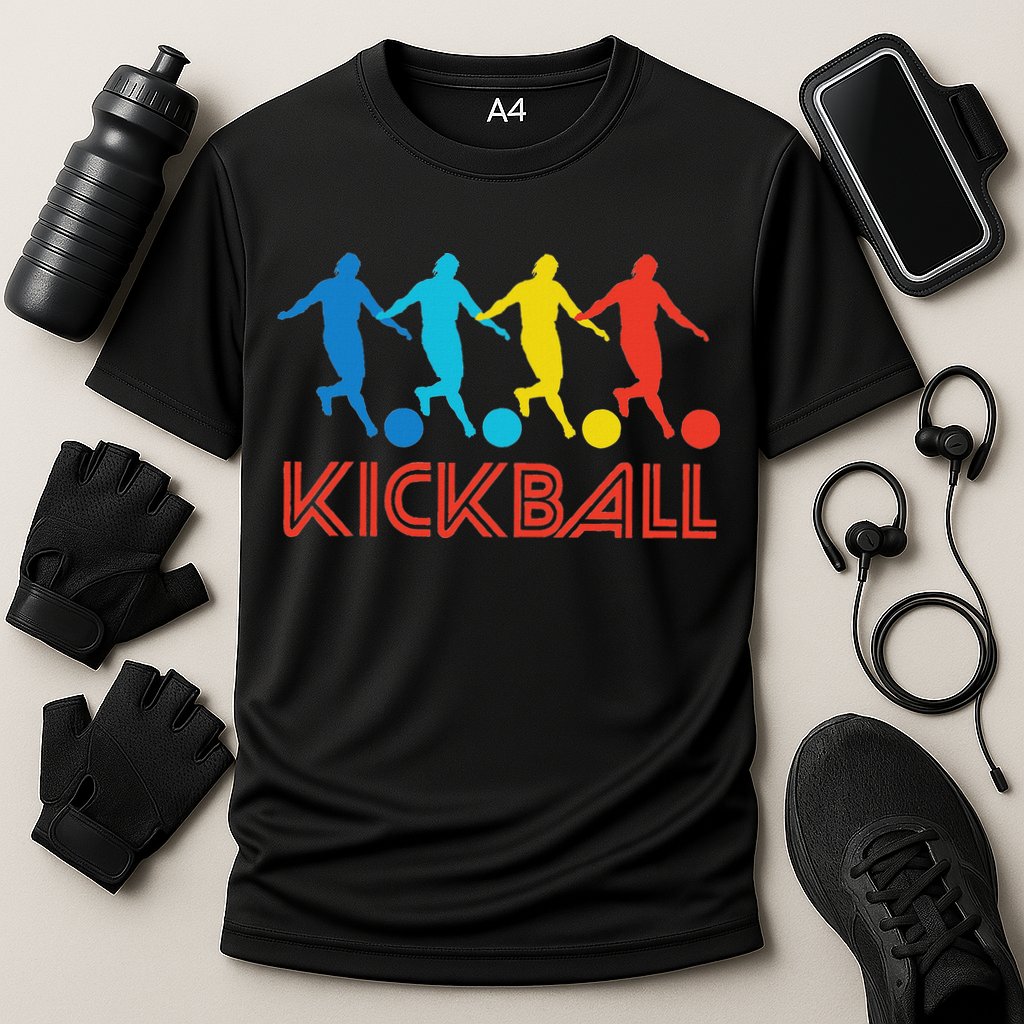Kickball Player Retro Pop Art Kickball Graphic Performance Shirt
