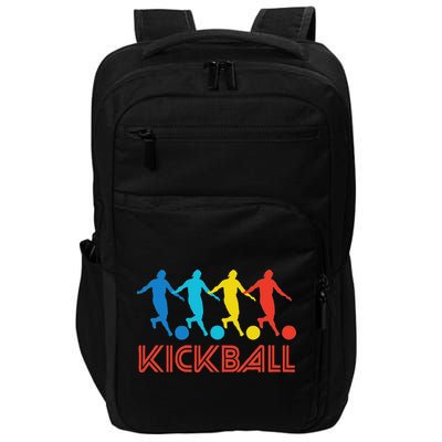 Kickball Player Retro Pop Art Kickball Graphic Impact Tech Backpack