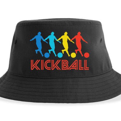 Kickball Player Retro Pop Art Kickball Graphic Sustainable Bucket Hat
