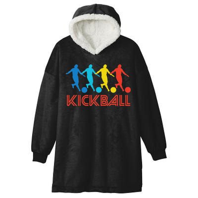 Kickball Player Retro Pop Art Kickball Graphic Hooded Wearable Blanket