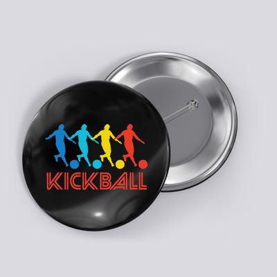 Kickball Player Retro Pop Art Kickball Graphic Button