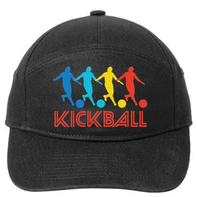Kickball Player Retro Pop Art Kickball Graphic 7-Panel Snapback Hat