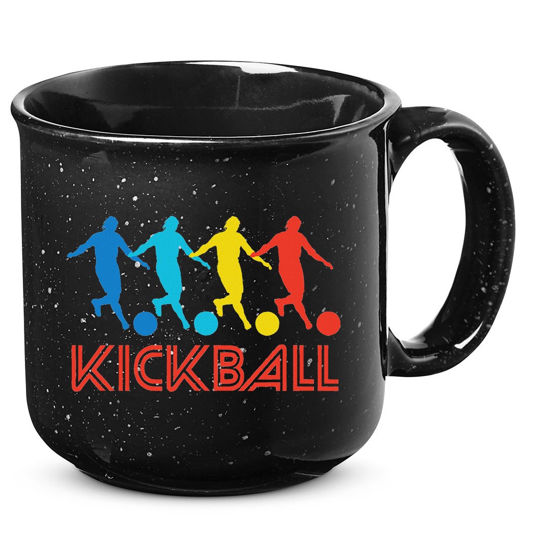 Kickball Player Retro Pop Art Kickball Graphic 15oz Campfire Ceramic Mug