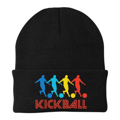 Kickball Player Retro Pop Art Kickball Graphic Beanie