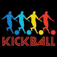 Kickball Player Retro Pop Art Kickball Graphic Drawstring Bag