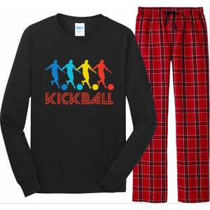 Kickball Player Retro Pop Art Kickball Graphic Long Sleeve Pajama Set