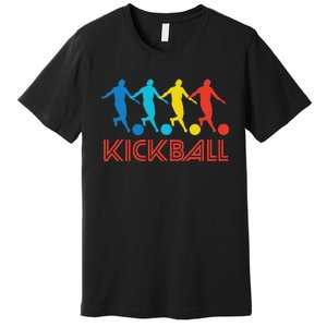 Kickball Player Retro Pop Art Kickball Graphic Premium T-Shirt