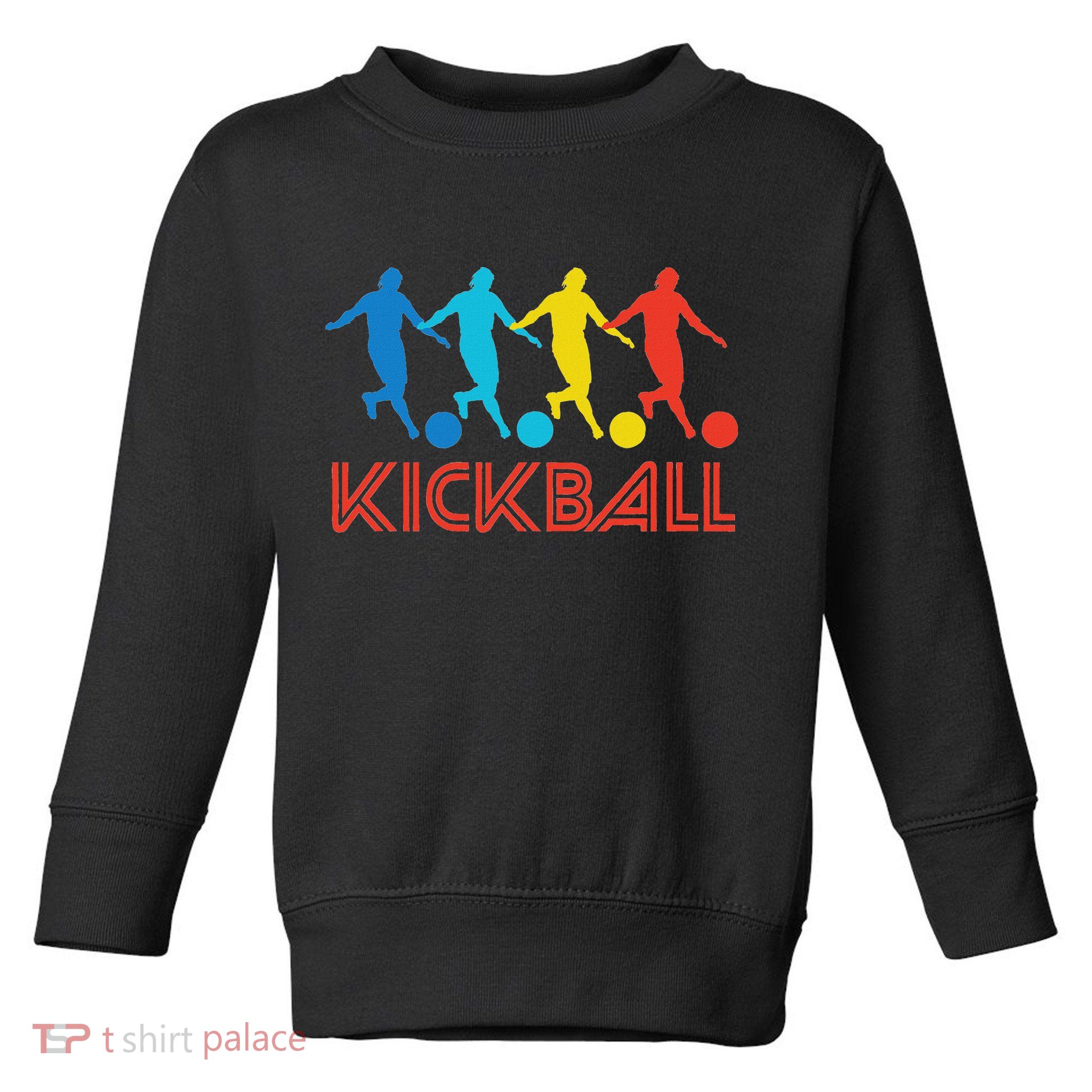 Kickball Player Retro Pop Art Kickball Graphic Toddler Sweatshirt