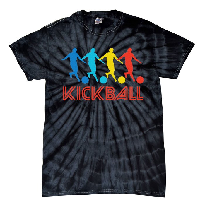 Kickball Player Retro Pop Art Kickball Graphic Tie-Dye T-Shirt