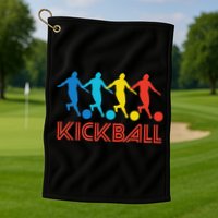 Kickball Player Retro Pop Art Kickball Graphic Golf Towel