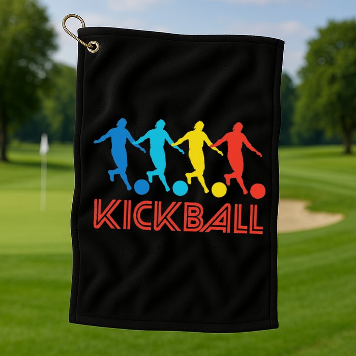 Kickball Player Retro Pop Art Kickball Graphic Golf Towel