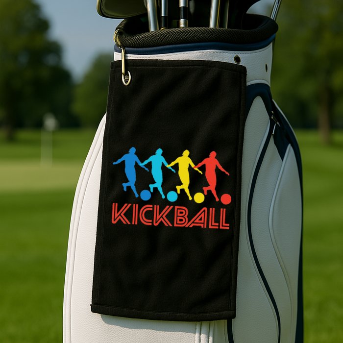 Kickball Player Retro Pop Art Kickball Graphic Golf Towel