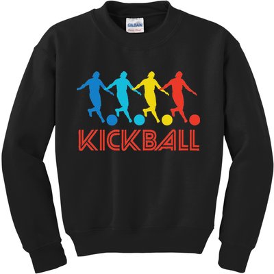 Kickball Player Retro Pop Art Kickball Graphic Kids Sweatshirt