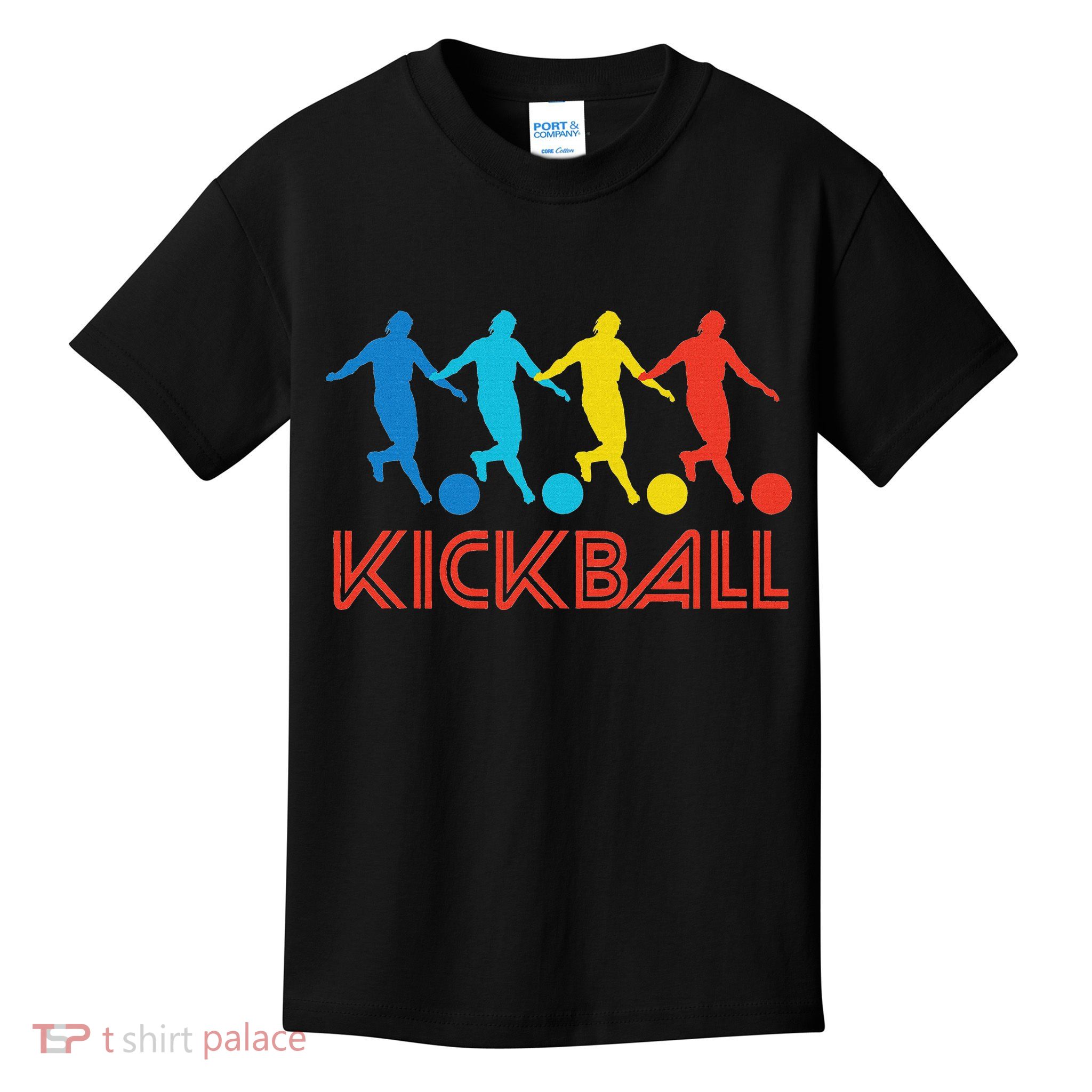 Kickball Player Retro Pop Art Kickball Graphic Kids T-Shirt