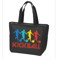 Kickball Player Retro Pop Art Kickball Graphic Zip Tote Bag