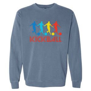 Kickball Player Retro Pop Art Kickball Graphic Garment-Dyed Sweatshirt