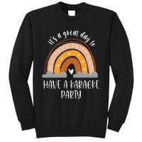 Karaoke Party Singing Vocals Boho Heart Rainbow Tall Sweatshirt