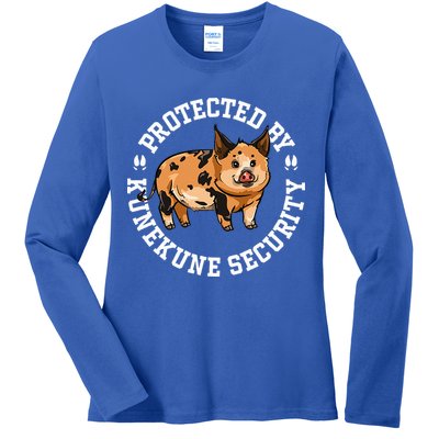 Kunekune Pig Security  Ladies Long Sleeve Shirt