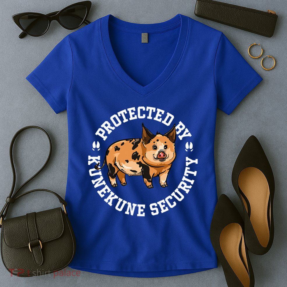 Kunekune Pig Security  Women's V-Neck T-Shirt