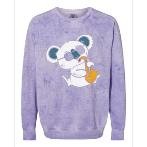 Koala Playing Saxophone Cute Band Member Colorblast Crewneck Sweatshirt