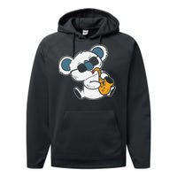 Koala Playing Saxophone Cute Band Member Performance Fleece Hoodie