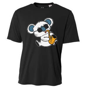 Koala Playing Saxophone Cute Band Member Cooling Performance Crew T-Shirt