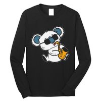 Koala Playing Saxophone Cute Band Member Long Sleeve Shirt