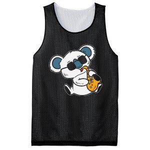 Koala Playing Saxophone Cute Band Member Mesh Reversible Basketball Jersey Tank