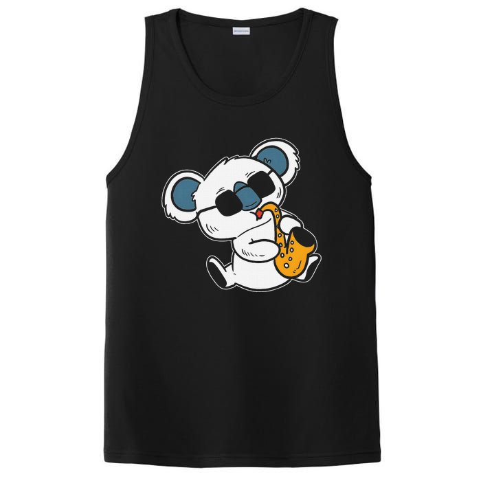 Koala Playing Saxophone Cute Band Member PosiCharge Competitor Tank