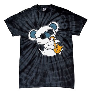 Koala Playing Saxophone Cute Band Member Tie-Dye T-Shirt