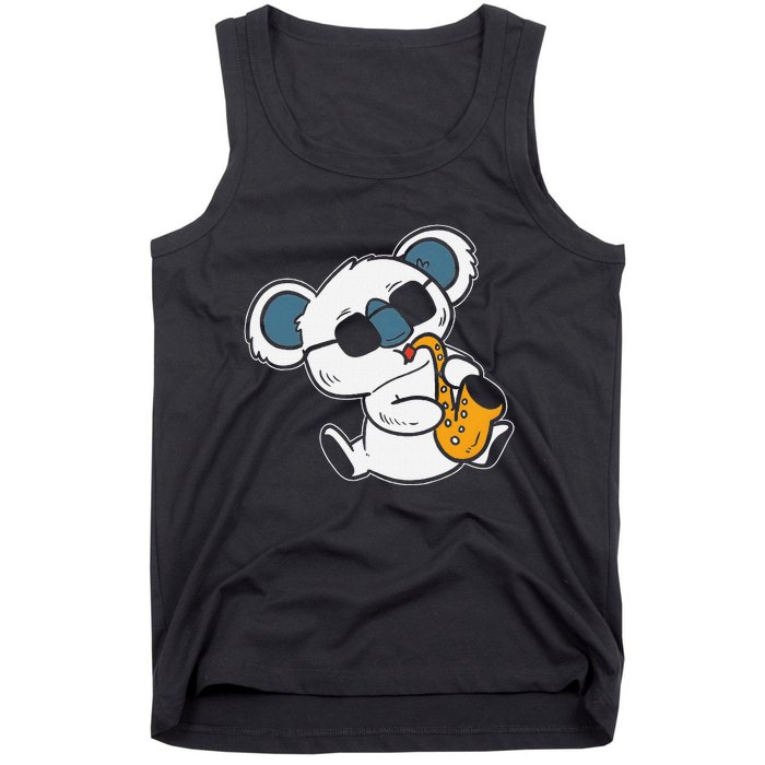 Koala Playing Saxophone Cute Band Member Tank Top