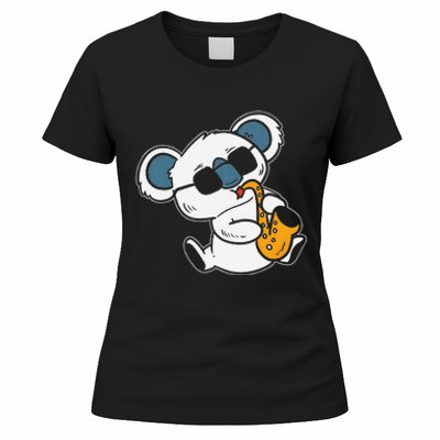 Koala Playing Saxophone Cute Band Member Women's T-Shirt