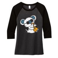 Koala Playing Saxophone Cute Band Member Women's Tri-Blend 3/4-Sleeve Raglan Shirt