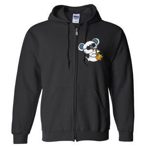 Koala Playing Saxophone Cute Band Member Full Zip Hoodie