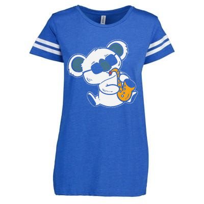 Koala Playing Saxophone Cute Band Member Enza Ladies Jersey Football T-Shirt