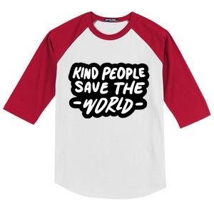 Kind People Save The World Kids Colorblock Raglan Jersey