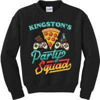 KingstonS Party Squad Pizza Gaming Birthday Party Kids Sweatshirt