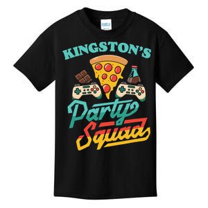 KingstonS Party Squad Pizza Gaming Birthday Party Kids T-Shirt