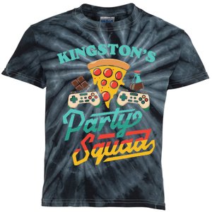 KingstonS Party Squad Pizza Gaming Birthday Party Kids Tie-Dye T-Shirt