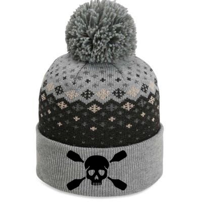 Kayak Paddling Skull Gift The Baniff Cuffed Pom Beanie