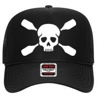 Kayak Paddling Skull Gift High Crown Mesh Back Trucker Hat